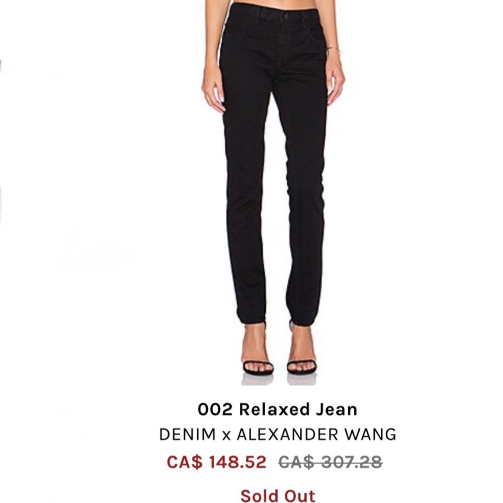 Denim x Alexander Wang 002 Relaxed Jean in Black Sz 27 EUC Straight Leg Jean